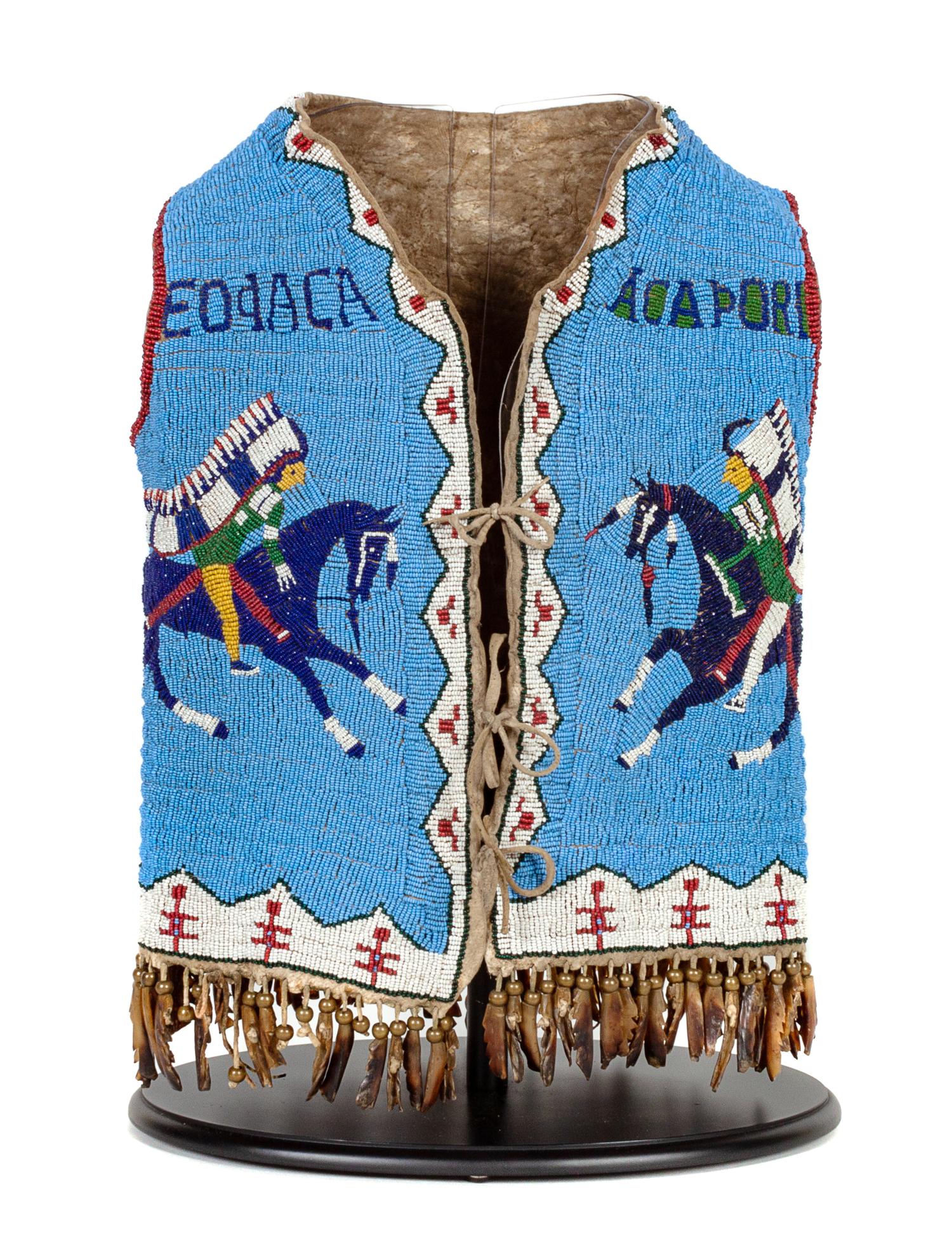 Cheyenne River Sioux Child's Beaded Buffalo Hide Vest