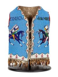 Cheyenne River Sioux Child's Beaded Buffalo Hide Vest