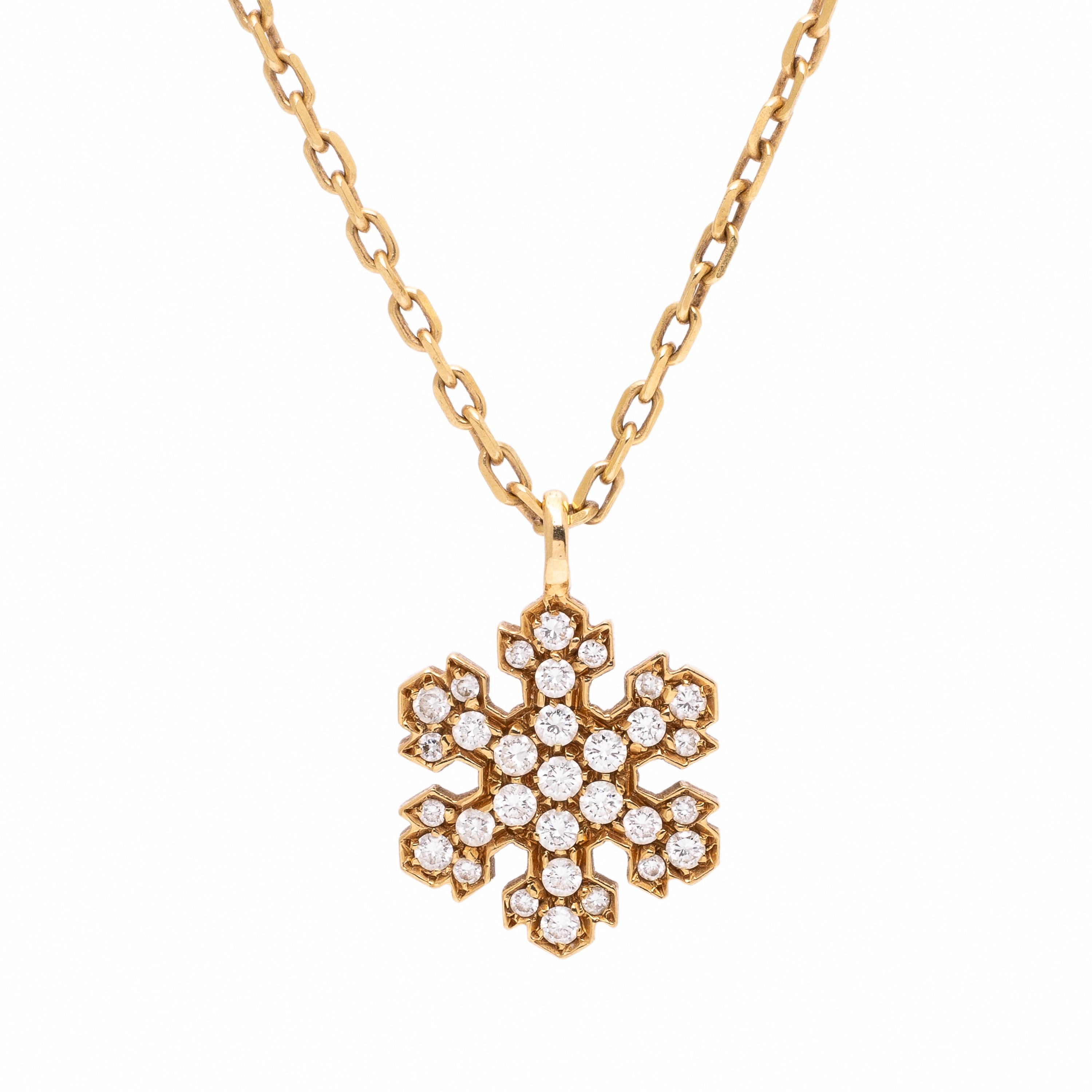 Bulgari, 'Fiocco de Neve', Diamond and Yellow Gold Necklace
