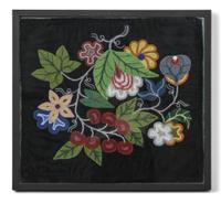 Two Indian Beaded Panels Height of the first 13 1/4 x width 15 1/4 inches.