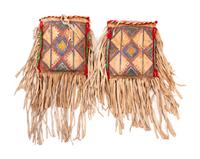 Plateau Painted Parfleche Containers, Matched Pair