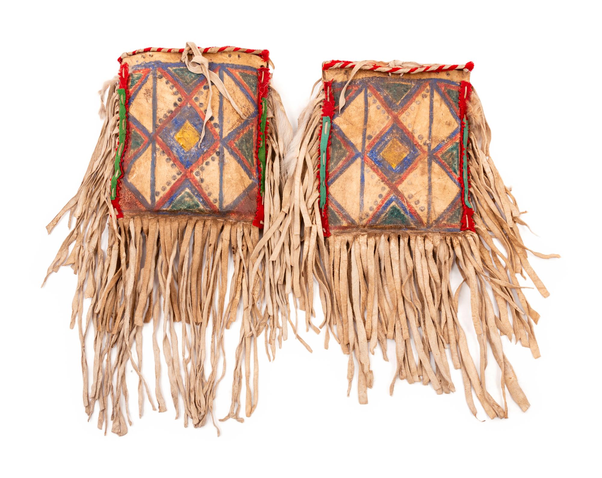 Plateau Painted Parfleche Containers, Matched Pair