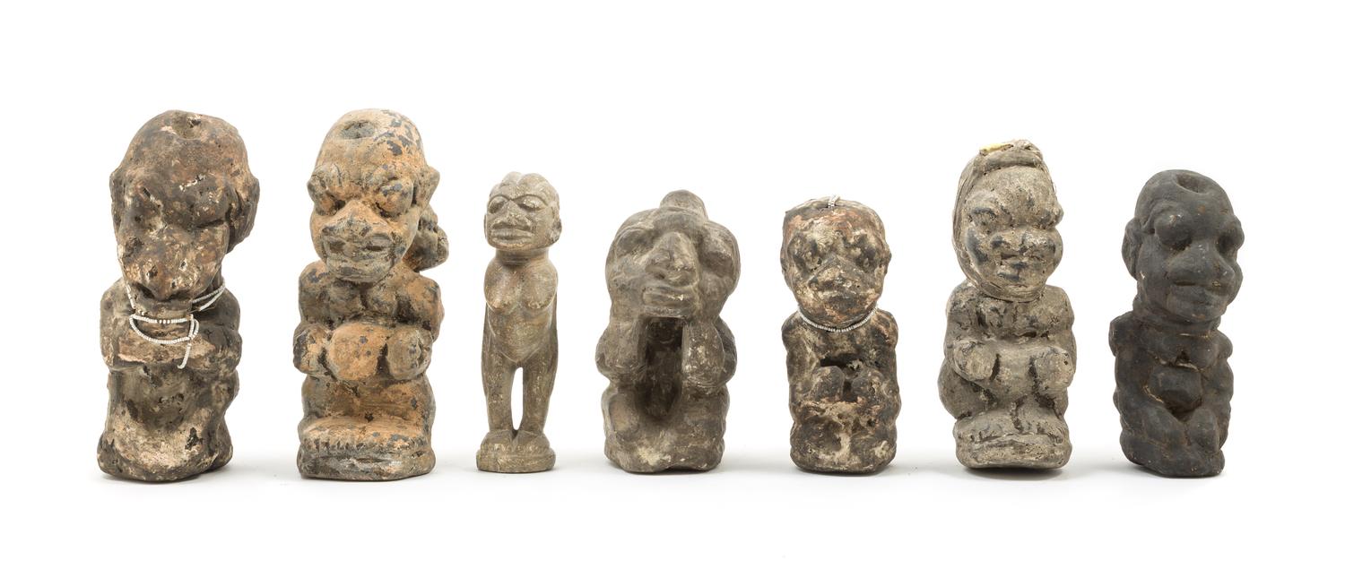 A Group of Seven Stone Figures Height of tallest 8 3/4 inches. — EARLY 20TH CENTURY