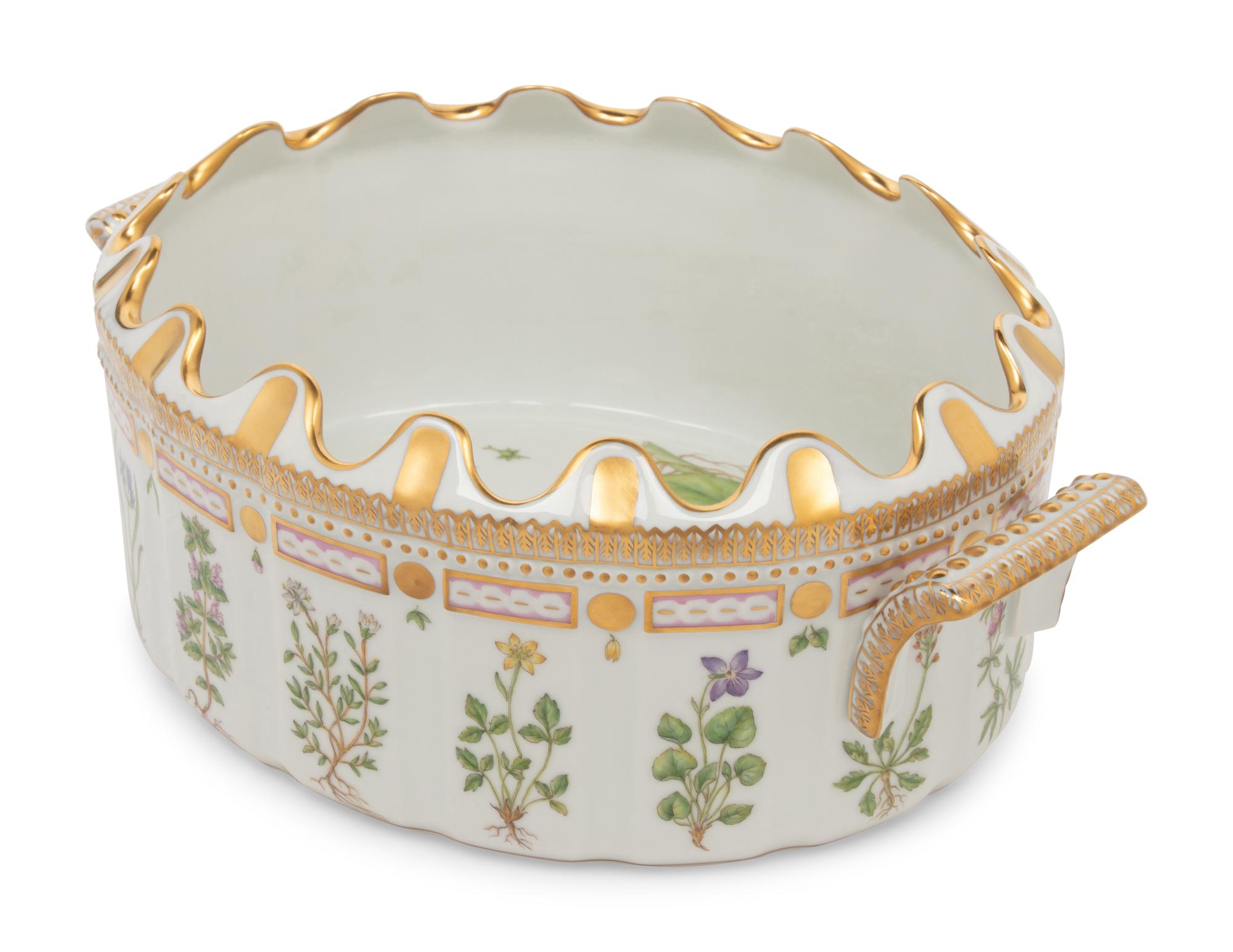 A Royal Copenhagen Flora Danica Porcelain Monteith