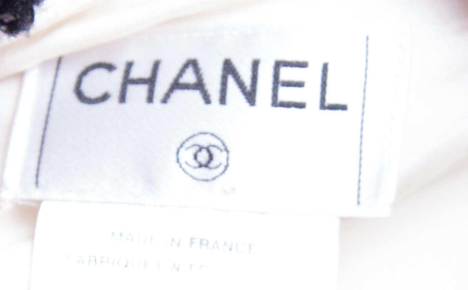 A Chanel Wool Cream Top, Size 42.