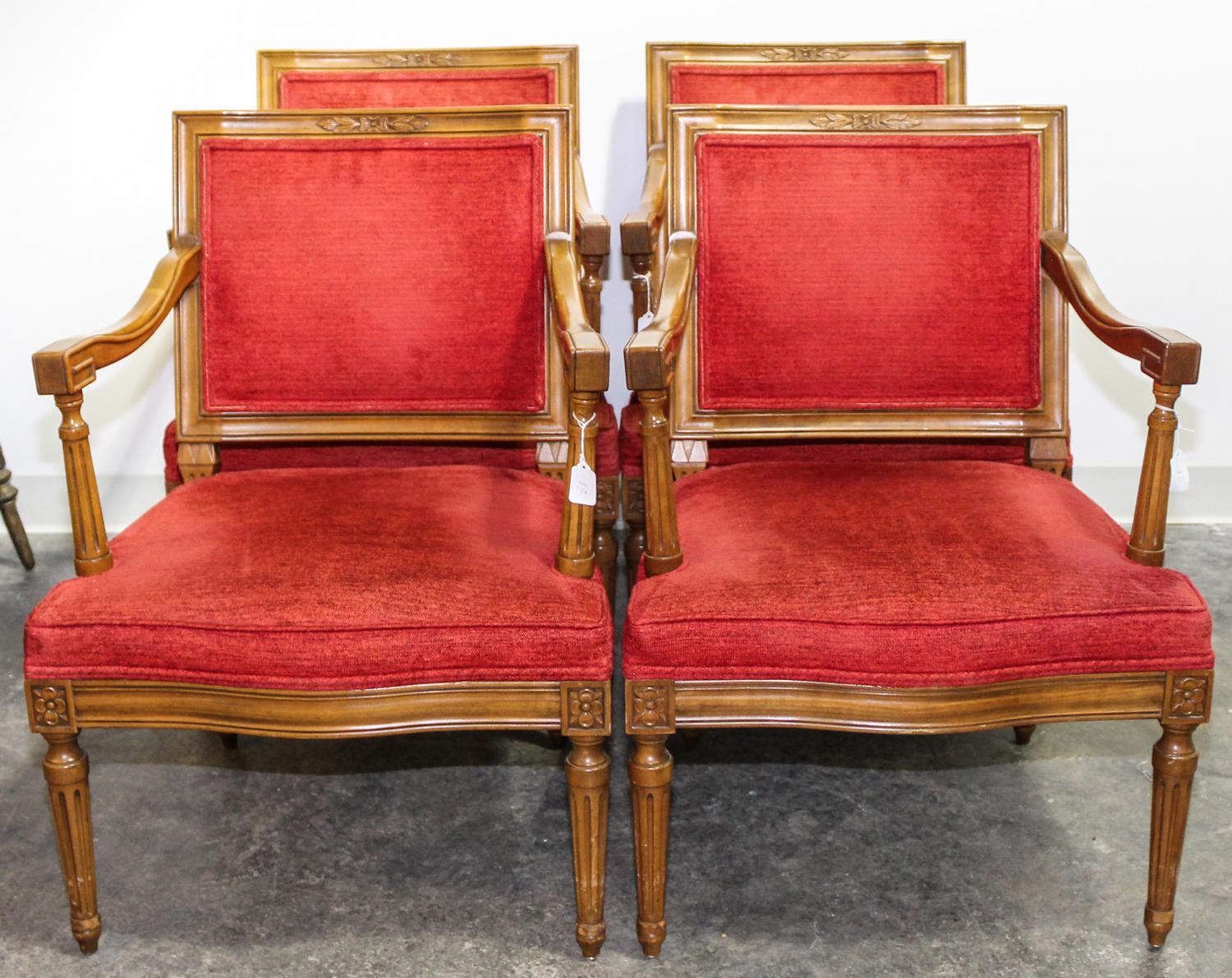 A Set of Four Armchairs Height 31 inches
