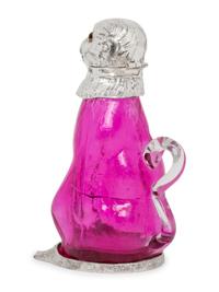 An English Silver-Plate and Glass Monkey Decanter