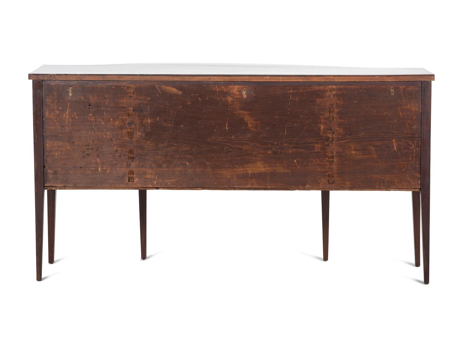 A Federal Inlaid and Figured Mahogany Serpentine Sideboard