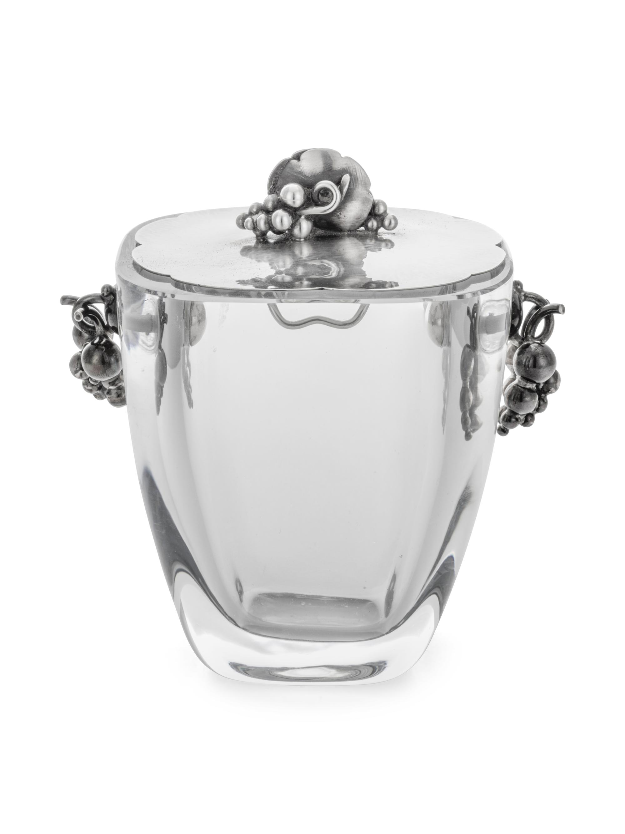 A Danish Silver-Mounted Glass Jam Pot (Original Listing Number 92)