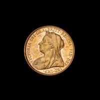 A United Kingdom 1893-M Sovereign: Veiled Head-Melbourne Mint Gold Coin