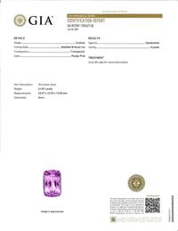 A kunzite, diamond, and white gold pendant