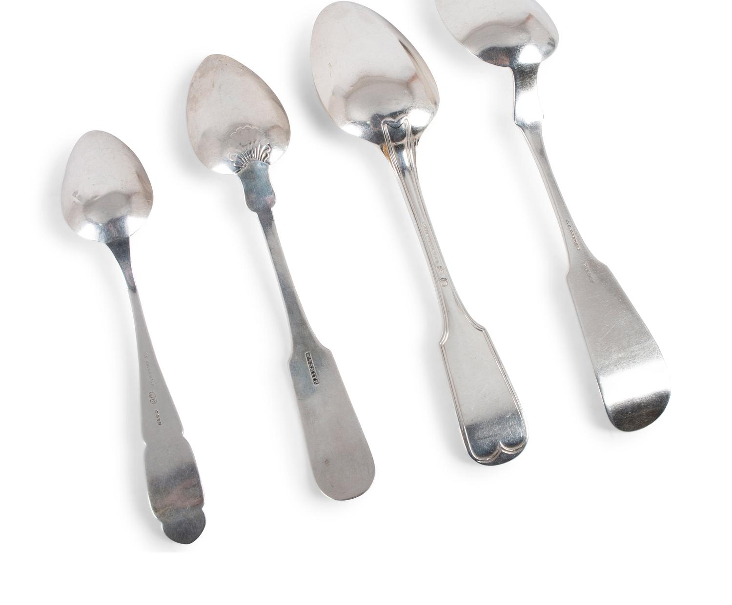 A Group of Coin Silver and Enameled Flatware