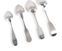 A Group of Coin Silver and Enameled Flatware