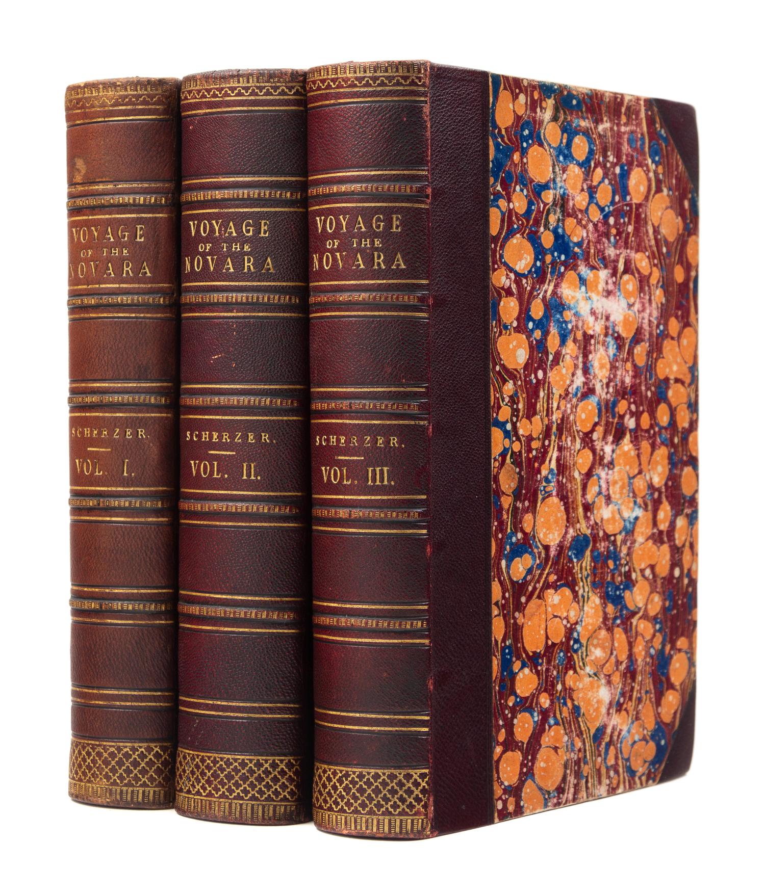 SCHERZER, Karl von. Narrative of the Circumnavigation of the Globe by the Austrian Frigate Novara. London, 1861-3. 1ST ED. IN ENGLISH.