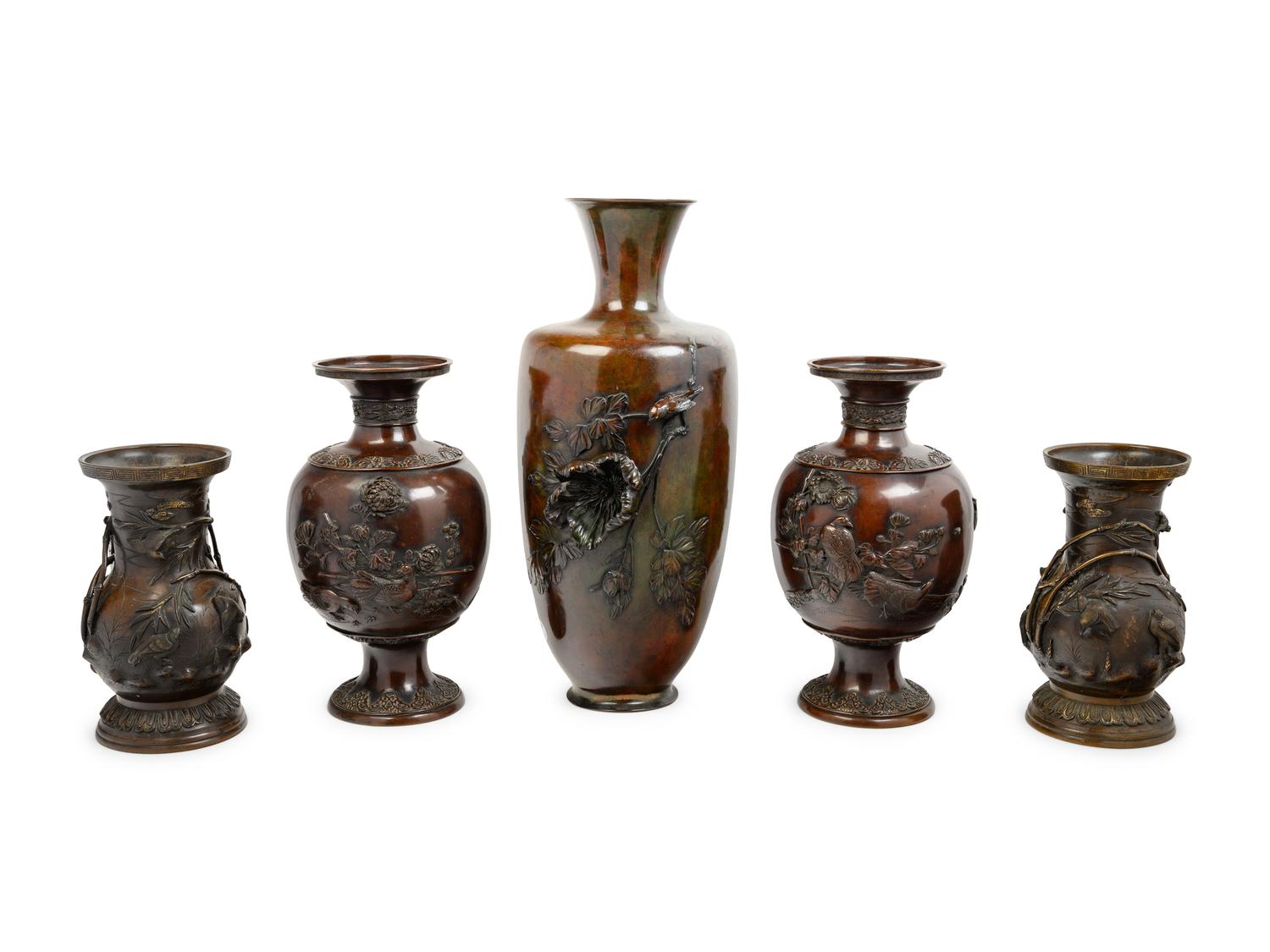 11 Japanese Bronze Vessels