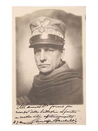 GARIBALDI, Giuseppe, II (1879-1950). Signed and inscribed photograph. March 1926.