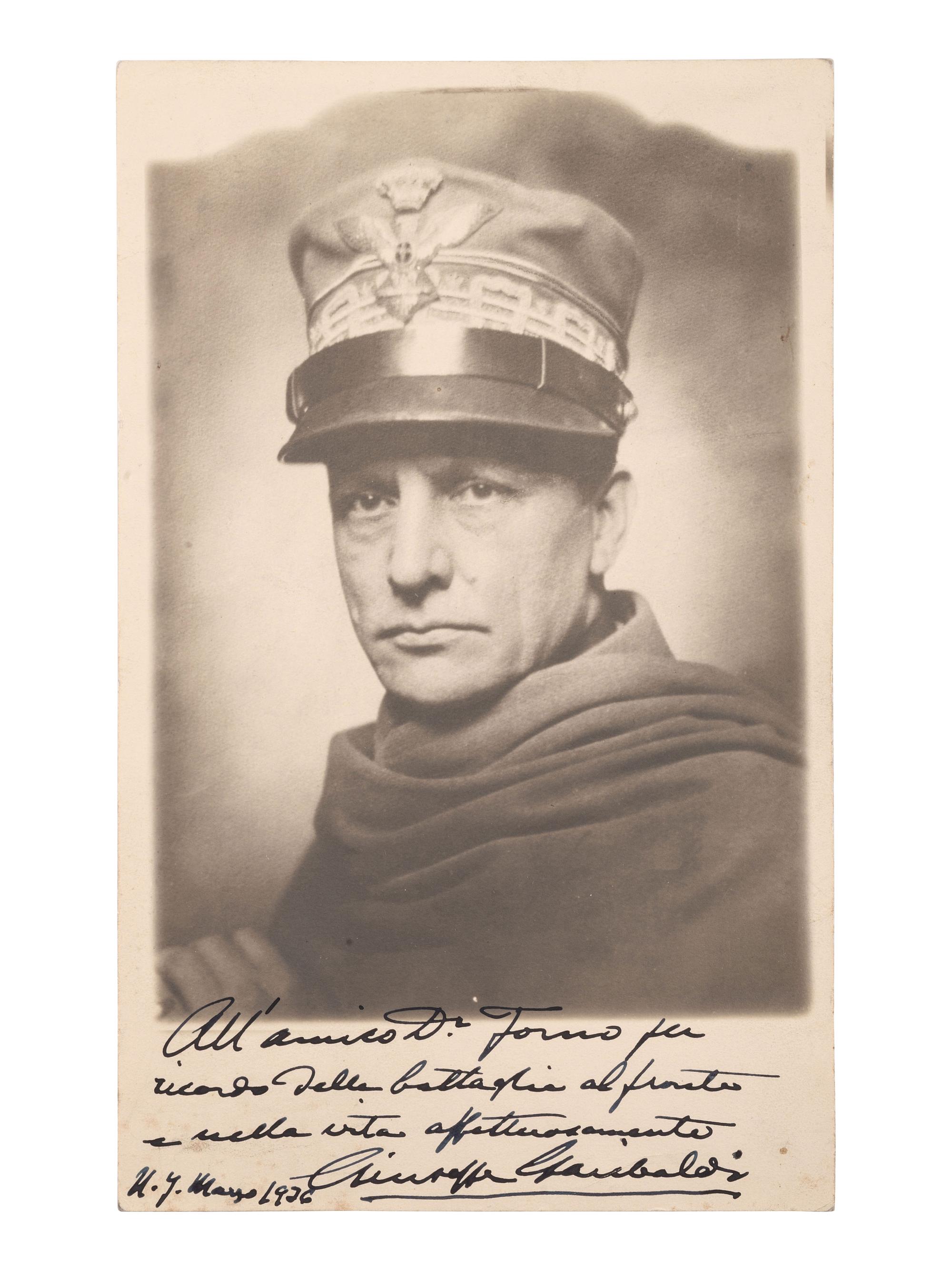 GARIBALDI, Giuseppe, II (1879-1950). Signed and inscribed photograph. March 1926.
