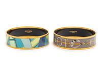 Hermès, Two Enameled Bangle Bracelets