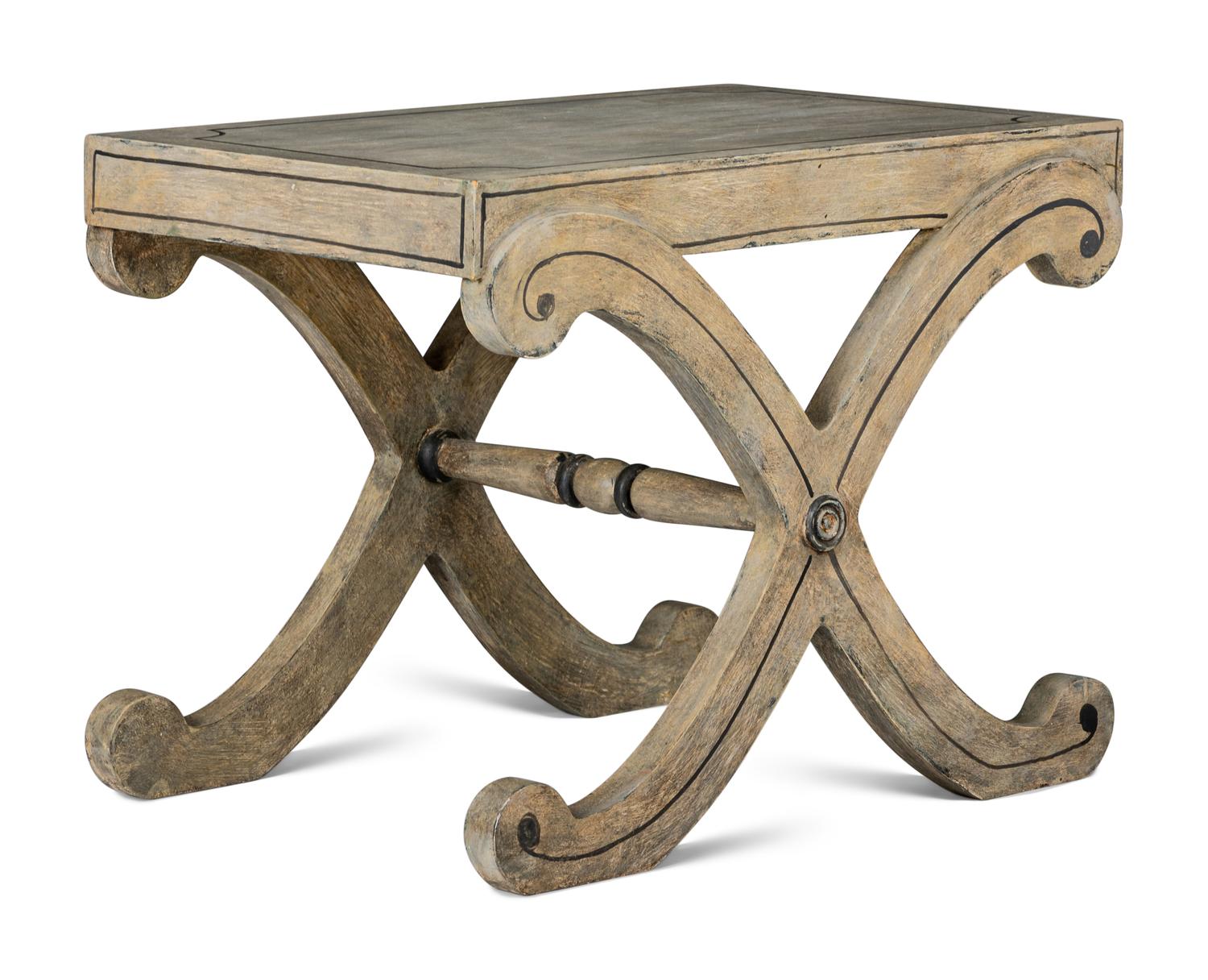 A Regency Style Painted X-Form Stool