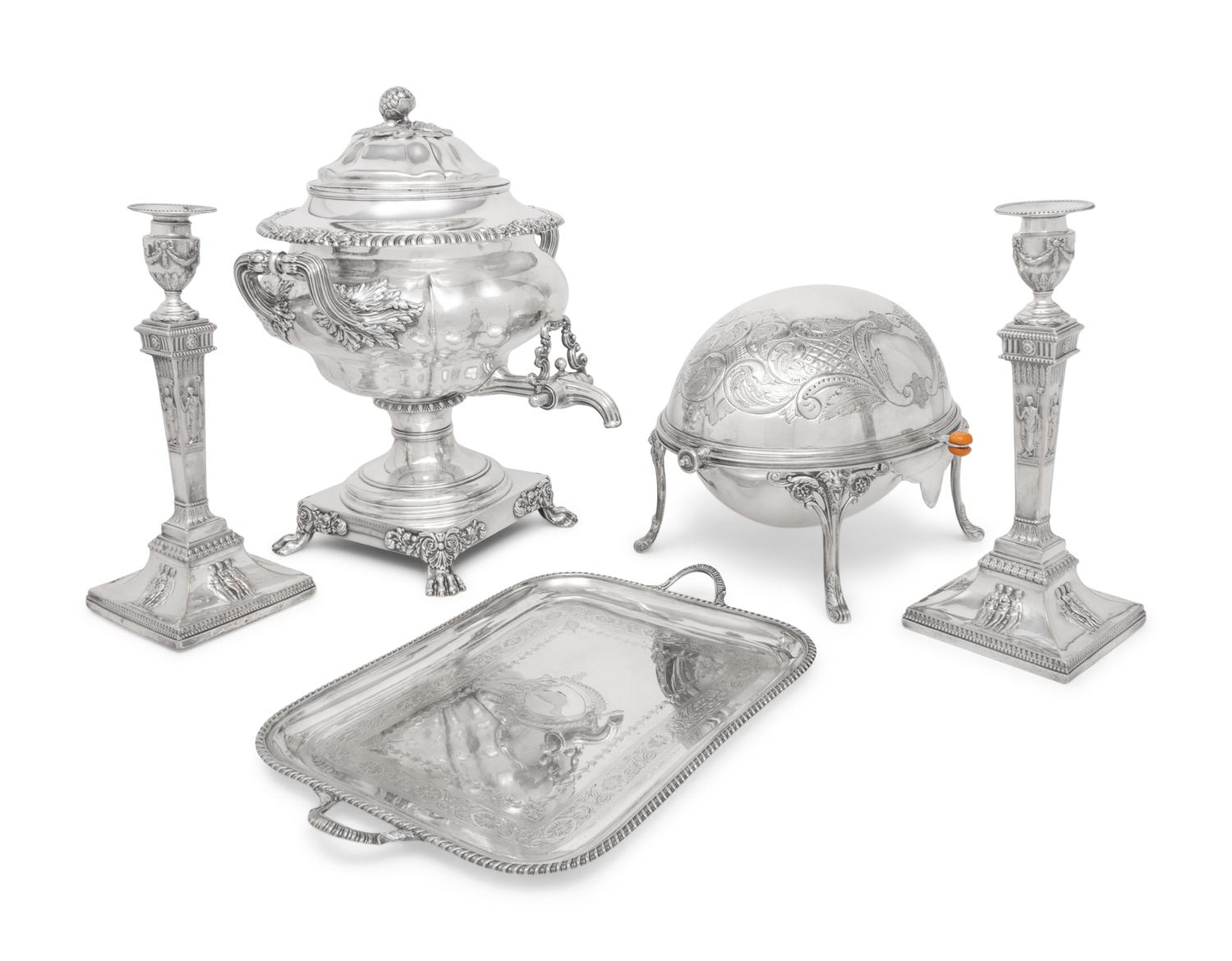 Five English Silver-Plate Articles