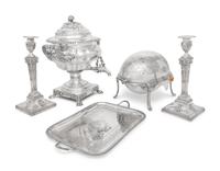 Five English Silver-Plate Articles