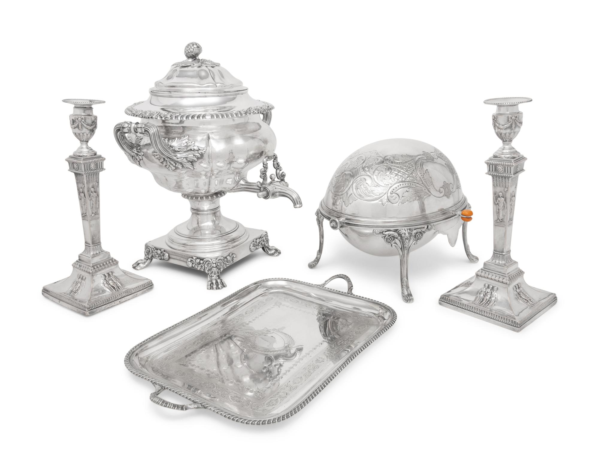 Five English Silver-Plate Articles
