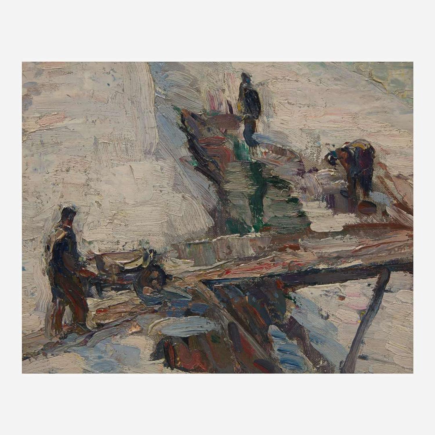 John Fulton Folinsbee (American, 1892–1972) Mending the Canal Bank