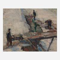 John Fulton Folinsbee (American, 1892–1972) Mending the Canal Bank