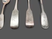 A Collection of Coin Silver Flatware