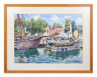 Artist Unknown (20th century) Barbados Dock Scene, 1960…