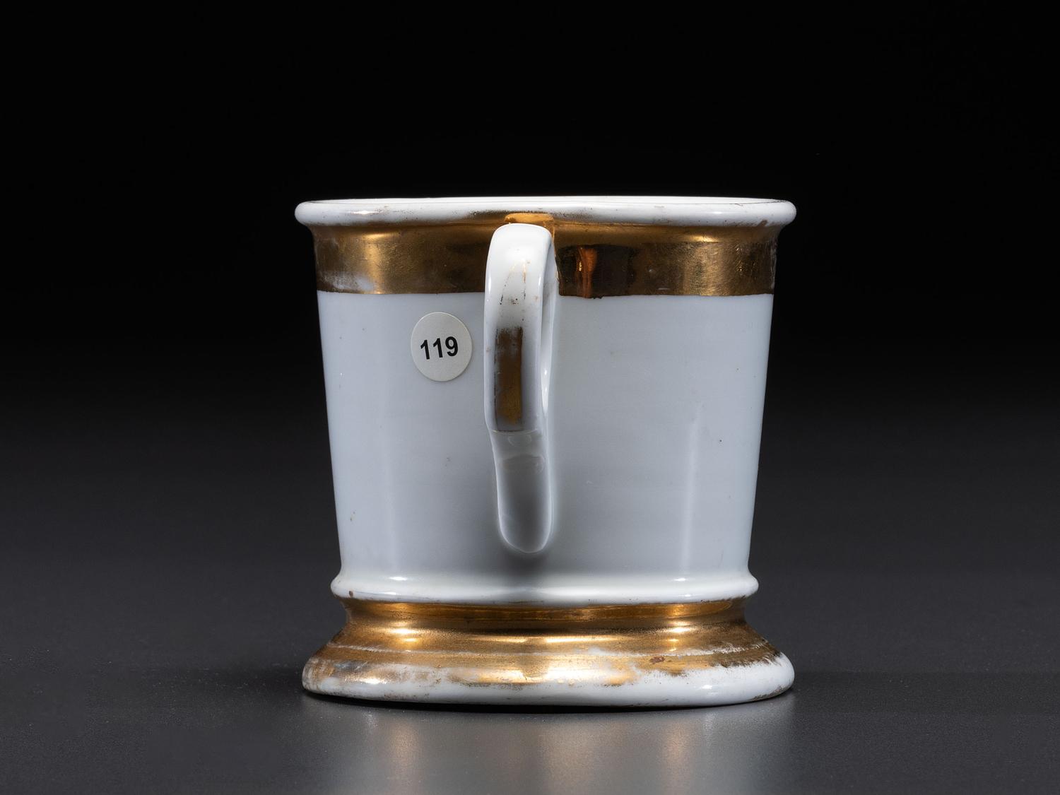 A Seltzer Bottler's Porcelain Occupational Shaving Mug