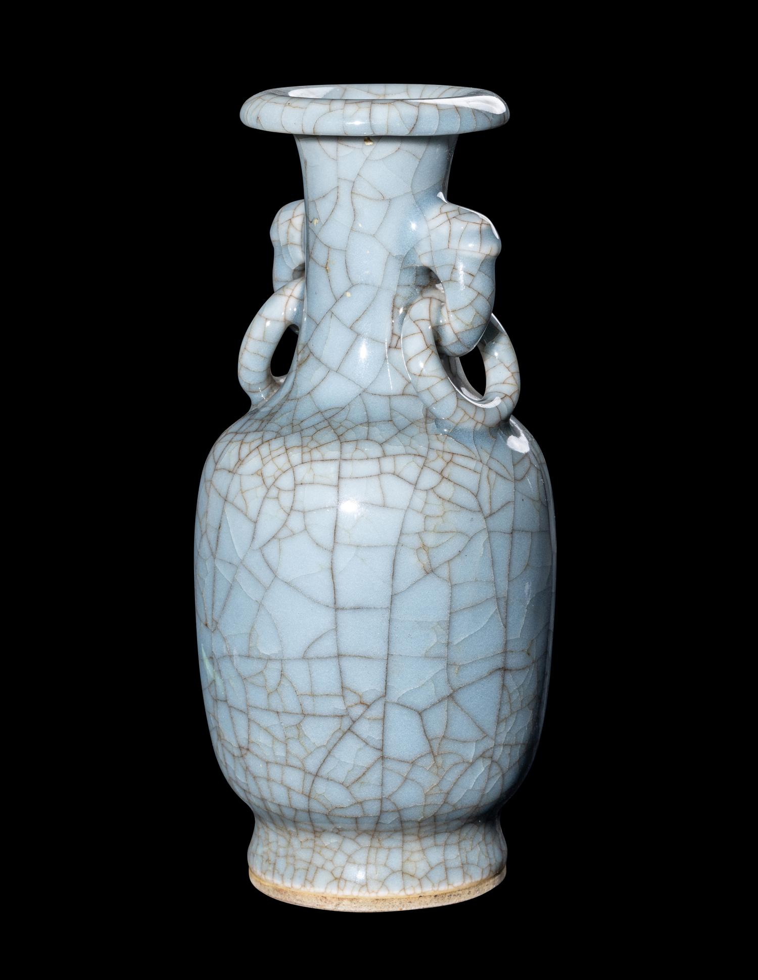 A Chinese Ge- Type Porcelain Handled Vase