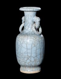 A Chinese Ge- Type Porcelain Handled Vase
