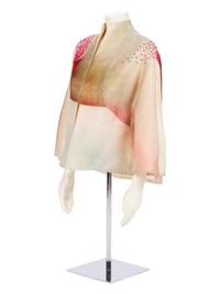 Chado Ralph Rucci Printed White Silk Jacket, 1990-2000s