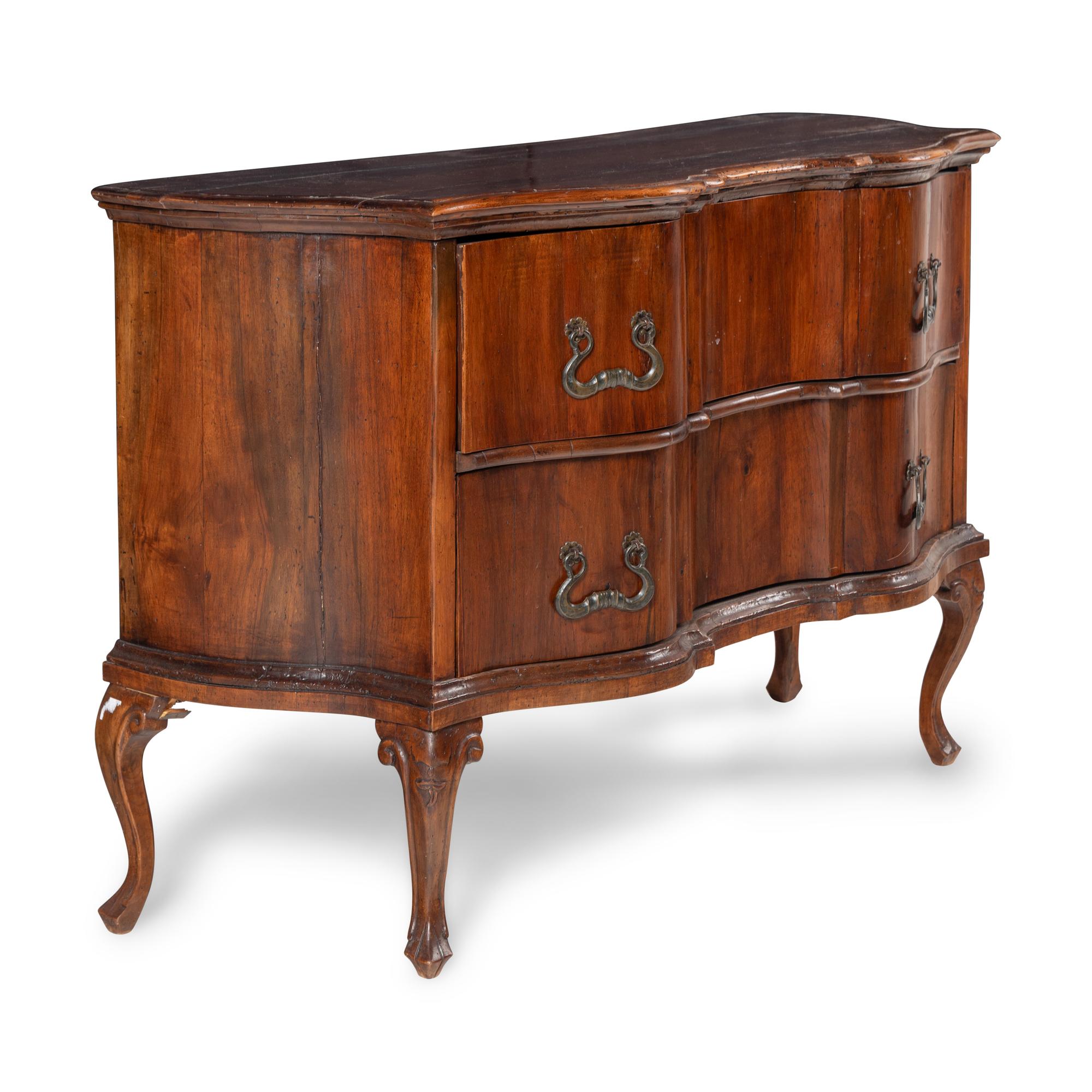 An Italian Rococo-Style Walnut Chest