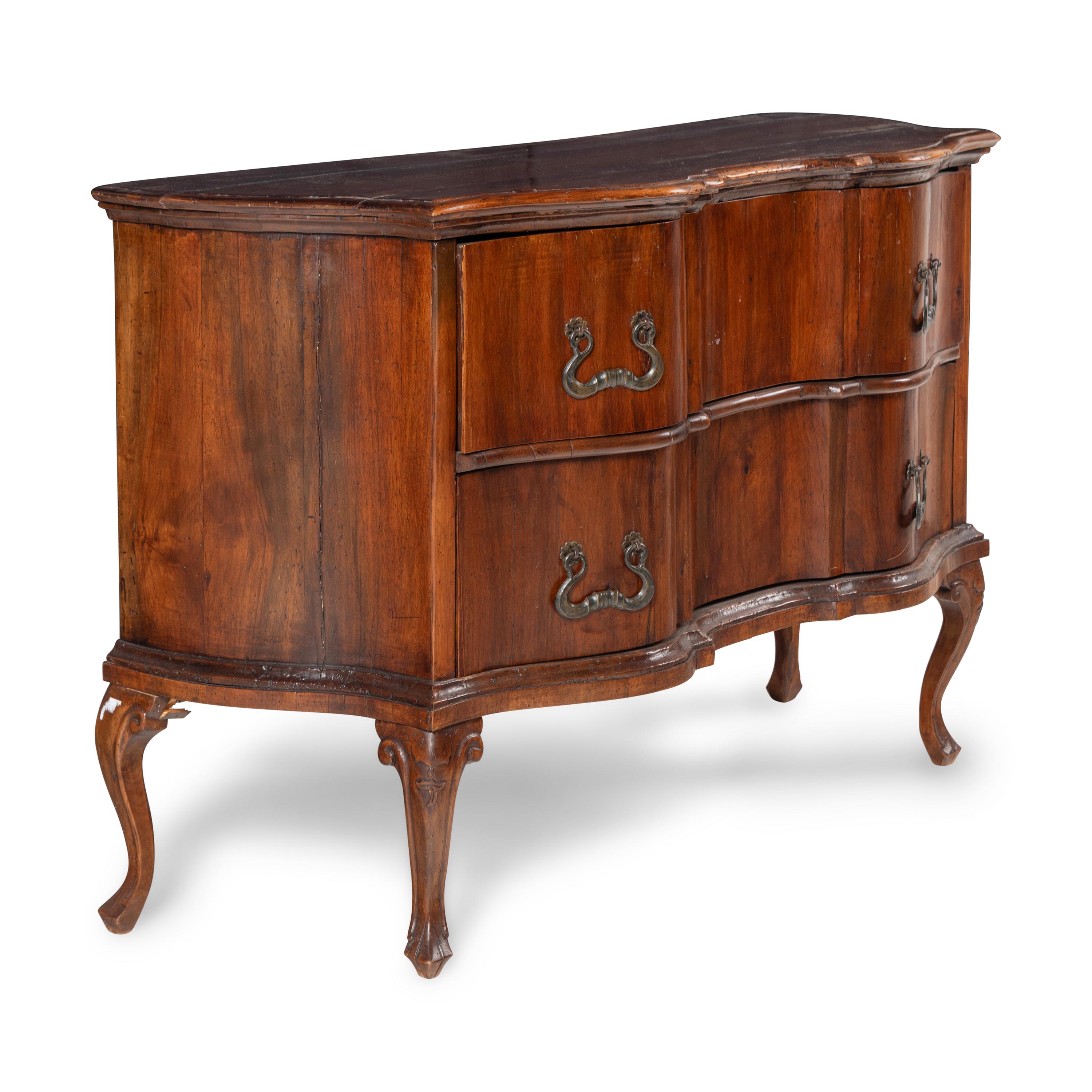 An Italian Rococo-Style Walnut Chest