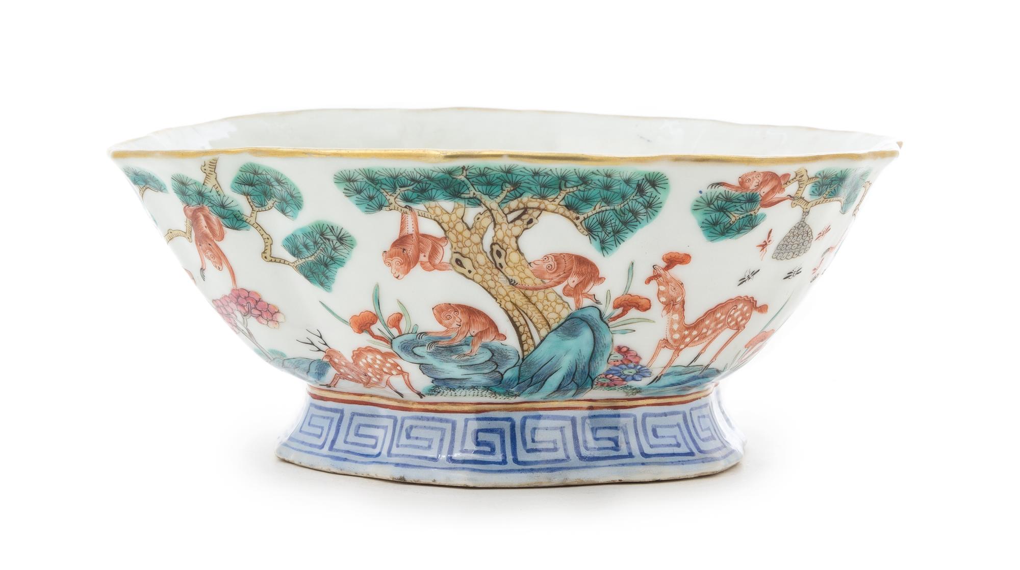 A Famille Rose Porcelain Bowl Height 3 1/2 inches, diameter 8 1/2 inches. — MID-LATE 19TH CENTURY