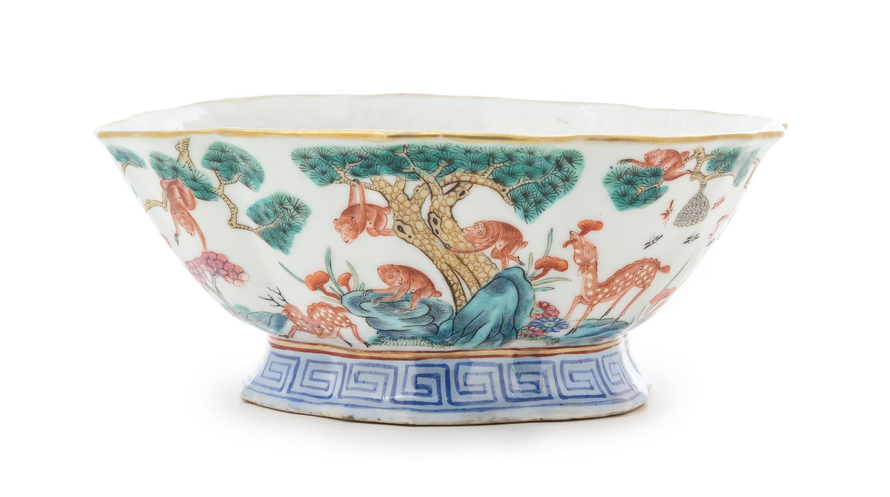 A Famille Rose Porcelain Bowl Height 3 1/2 inches, diameter 8 1/2 inches. — MID-LATE 19TH CENTURY