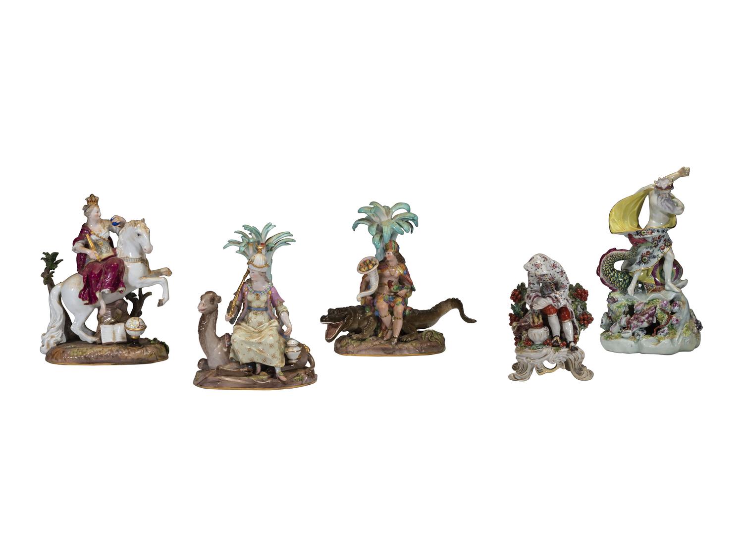 Five Porcelain Figures