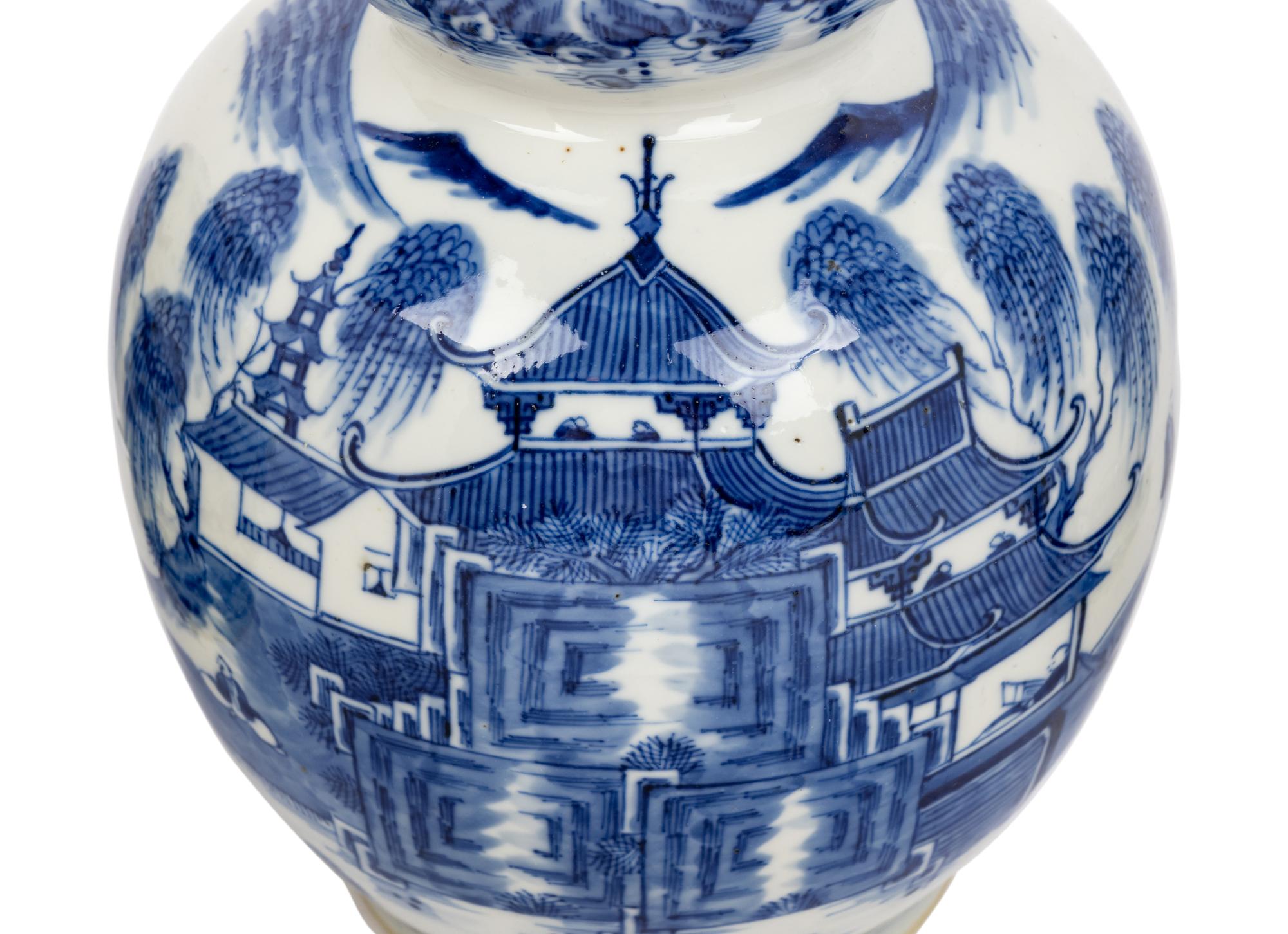 A Group of Chinese Export Blue and White Porcelain Articles