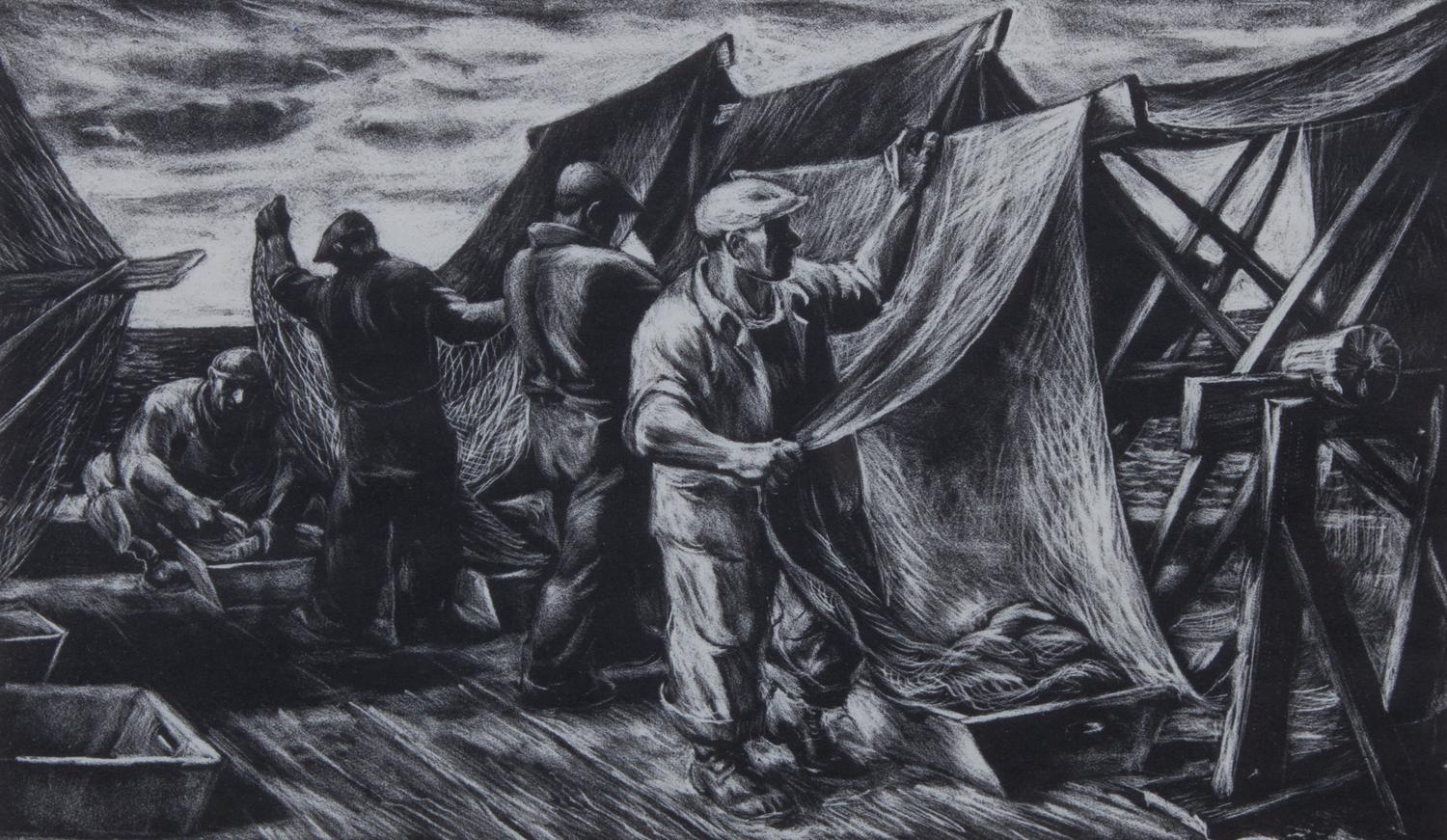 Robert Von Neumann, (Wisconsin, 1888-1976), Drying the Fishnets