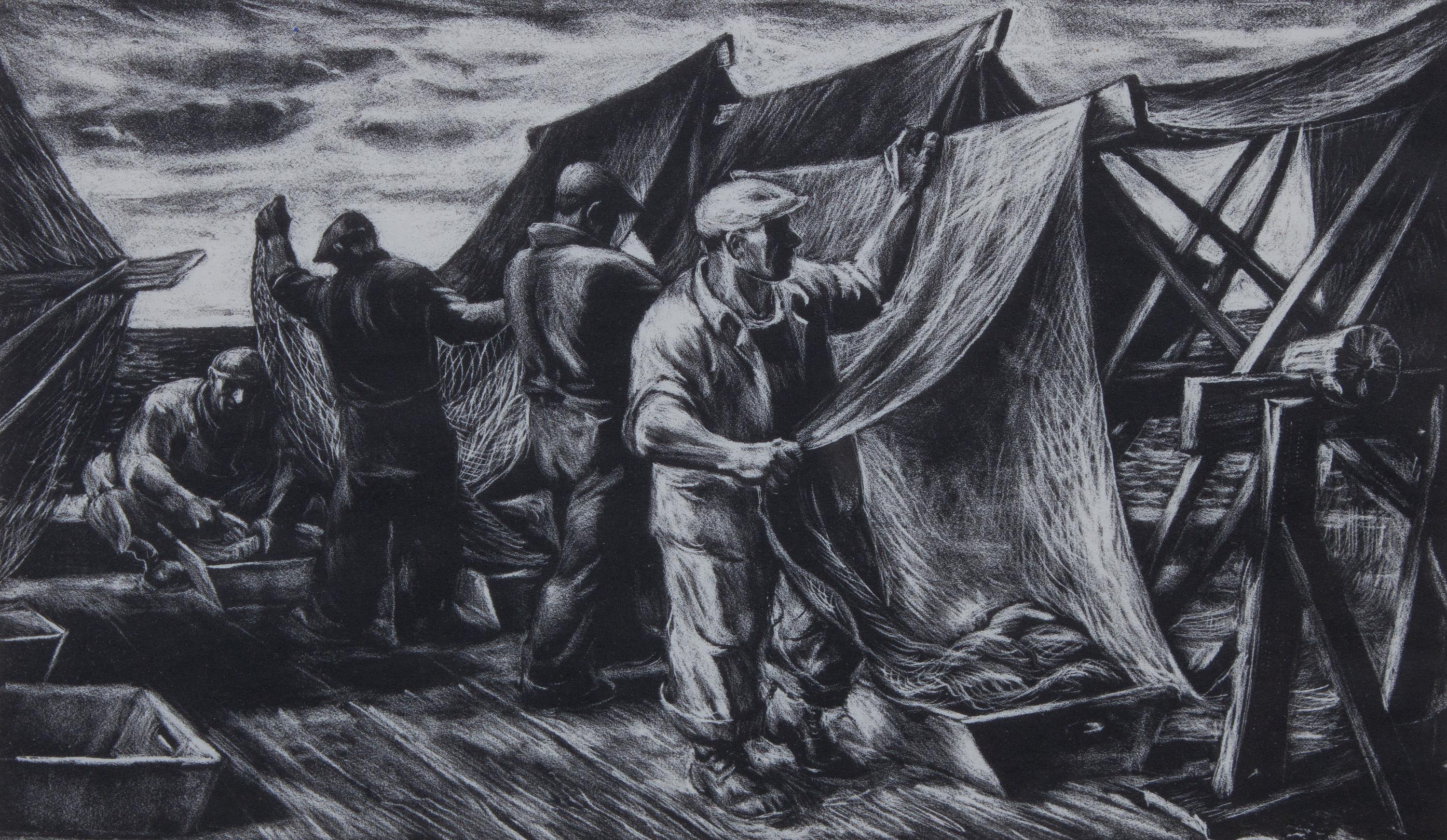 Robert Von Neumann, (Wisconsin, 1888-1976), Drying the Fishnets
