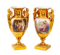 A Pair of German Porcelain Vases