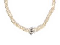 CULTURED PEARL AND DIAMOND CONVERTIBLE NECKLACE