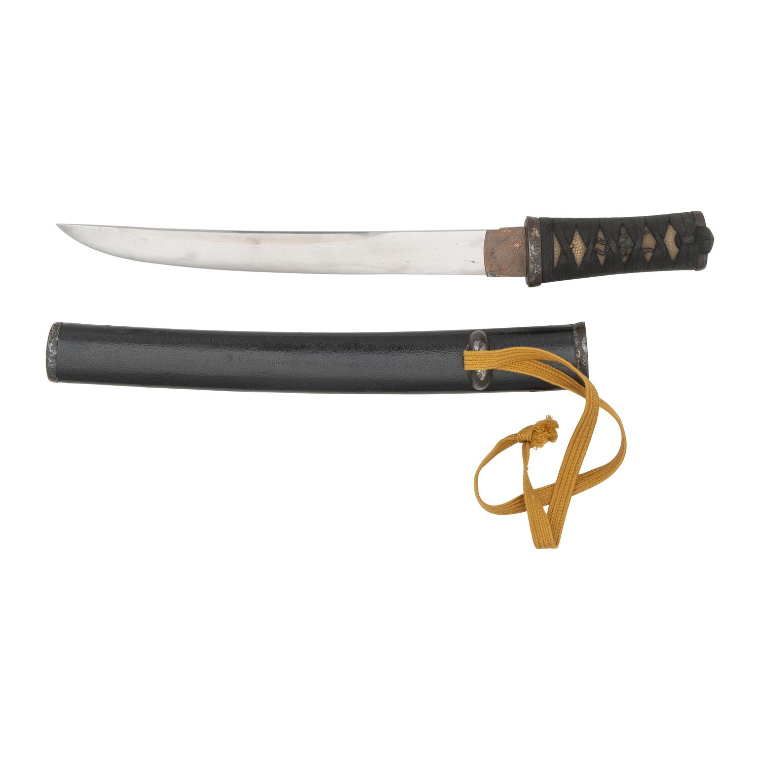Signed Edo-Period Japanese Tanto with Kanmuri-Otoshi Blade