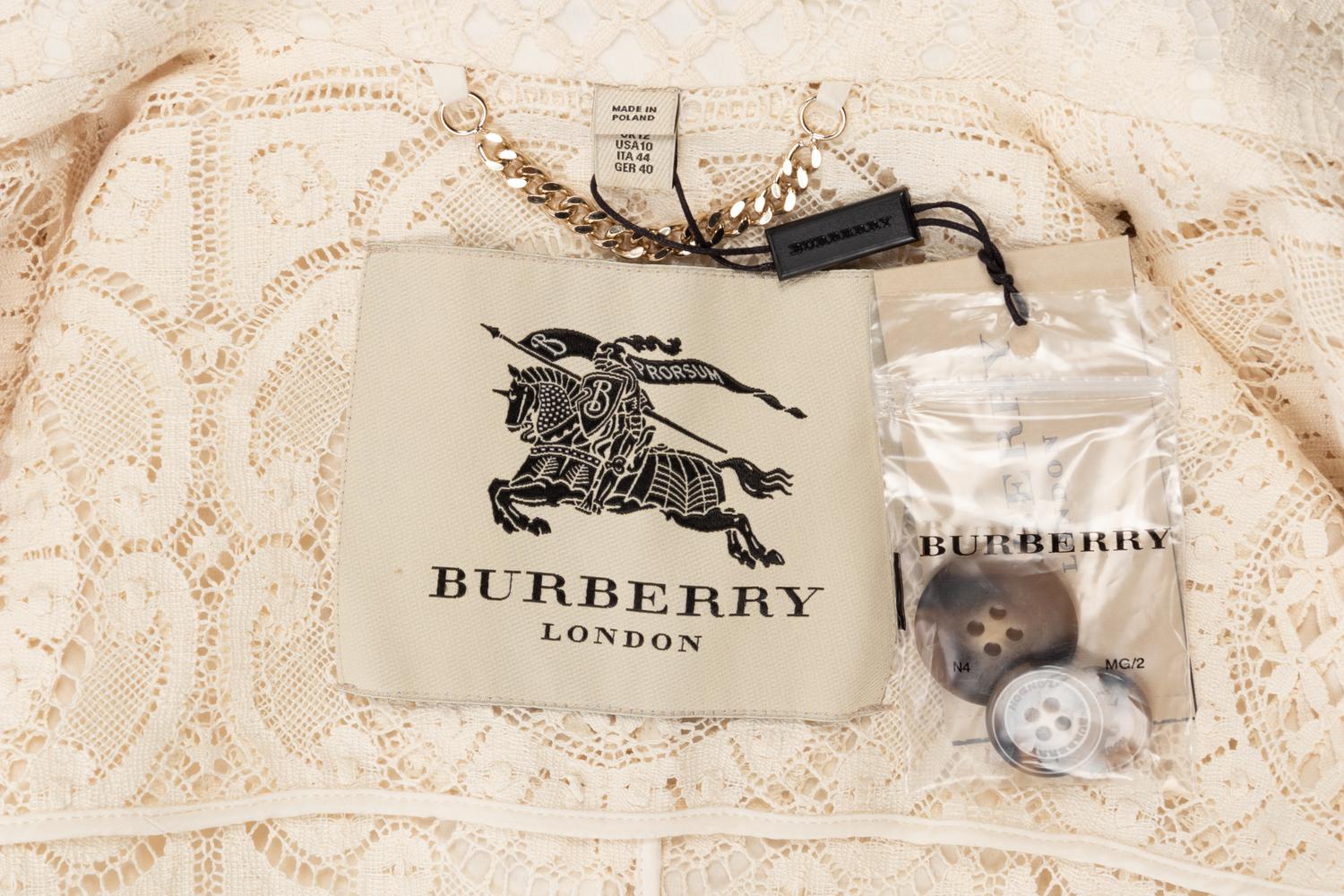 Burberry Crocheted Lace Trench Coat