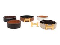 Five Hermès Belts and Three Buckles, 1975-2014