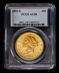 A United States 1892-S Liberty Head $20 Gold Coin