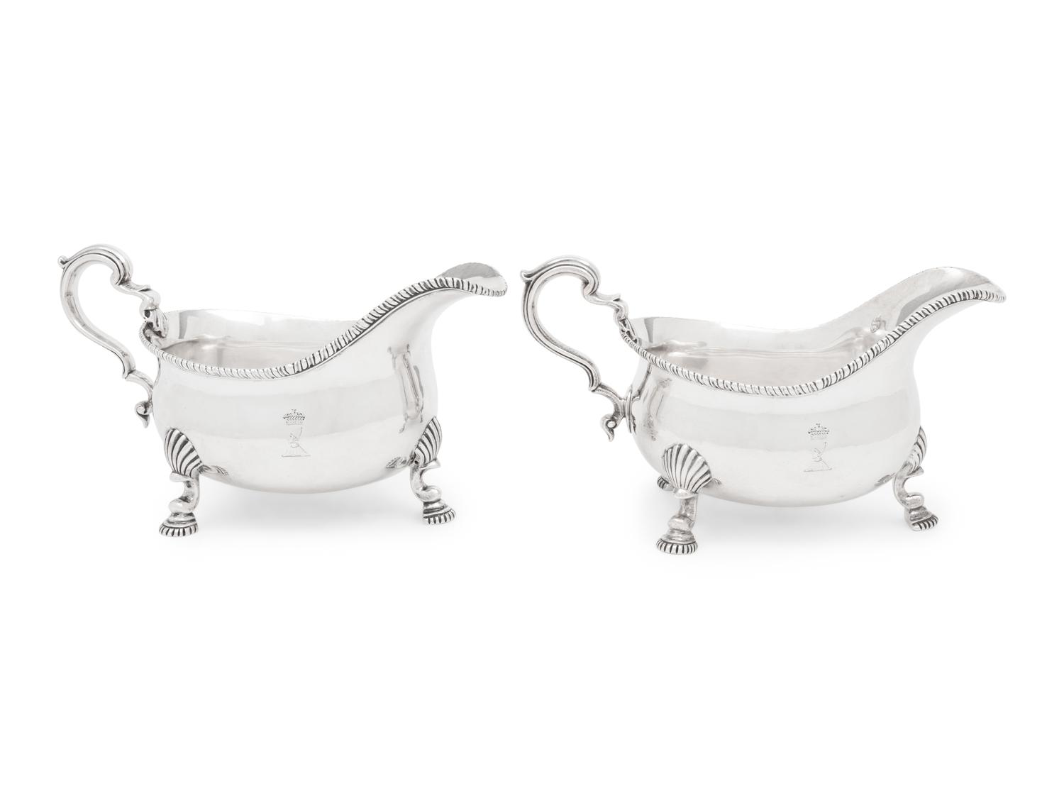 A Pair of George III Silver Sauce Boats
