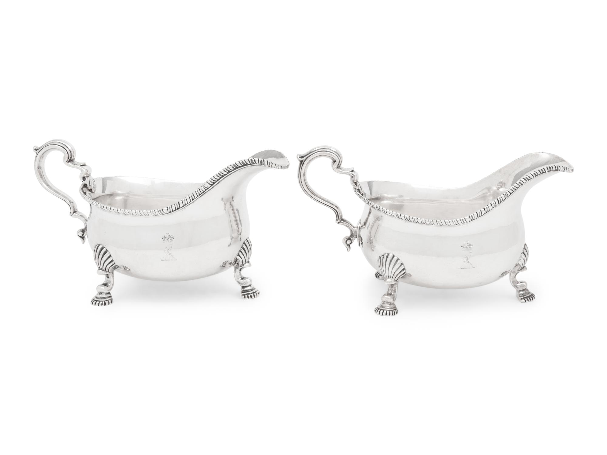 A Pair of George III Silver Sauce Boats